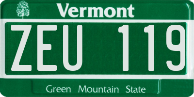 VT license plate ZEU119