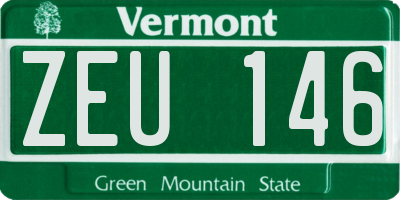 VT license plate ZEU146