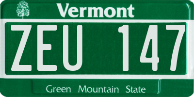 VT license plate ZEU147