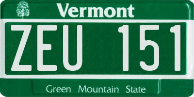 VT license plate ZEU151