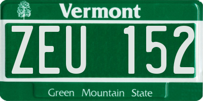 VT license plate ZEU152