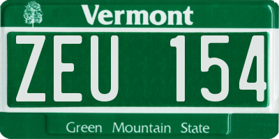 VT license plate ZEU154