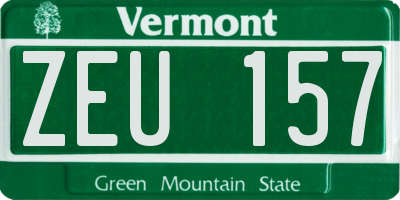 VT license plate ZEU157