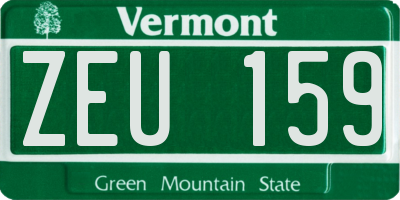 VT license plate ZEU159