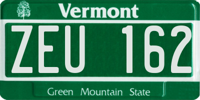 VT license plate ZEU162