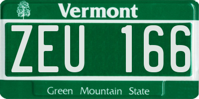 VT license plate ZEU166