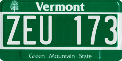 VT license plate ZEU173