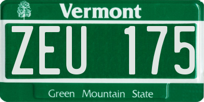 VT license plate ZEU175