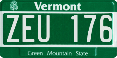 VT license plate ZEU176