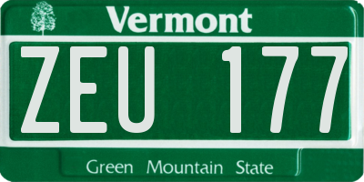 VT license plate ZEU177