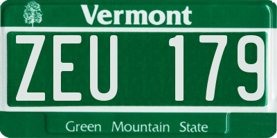 VT license plate ZEU179