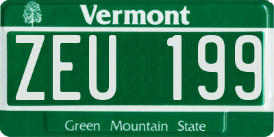 VT license plate ZEU199