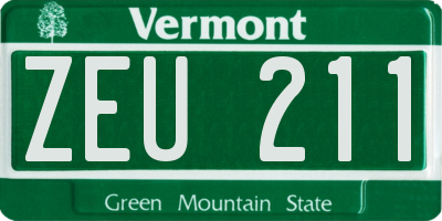 VT license plate ZEU211