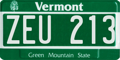 VT license plate ZEU213