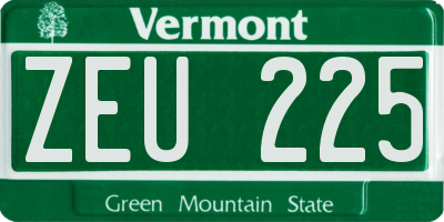 VT license plate ZEU225