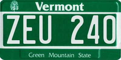 VT license plate ZEU240