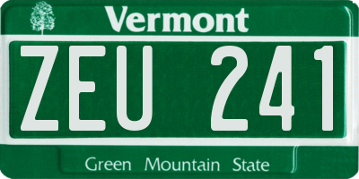 VT license plate ZEU241