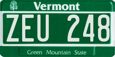 VT license plate ZEU248