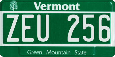 VT license plate ZEU256