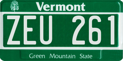 VT license plate ZEU261