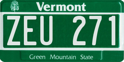 VT license plate ZEU271