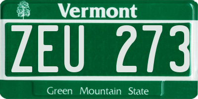 VT license plate ZEU273