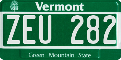 VT license plate ZEU282