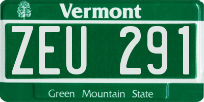 VT license plate ZEU291