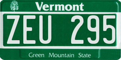 VT license plate ZEU295