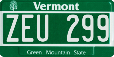 VT license plate ZEU299