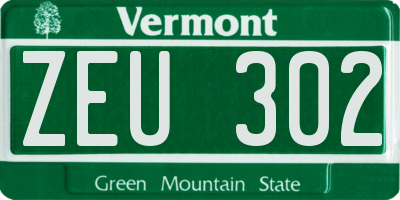 VT license plate ZEU302