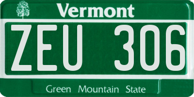 VT license plate ZEU306