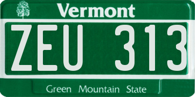 VT license plate ZEU313