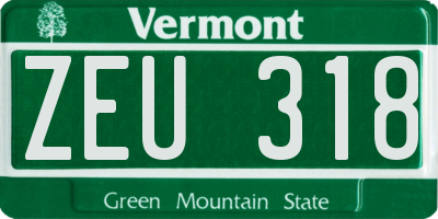 VT license plate ZEU318
