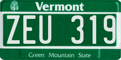 VT license plate ZEU319
