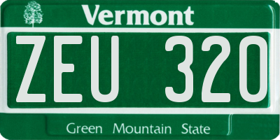 VT license plate ZEU320
