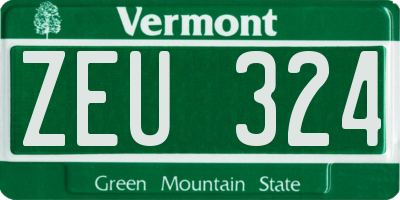 VT license plate ZEU324