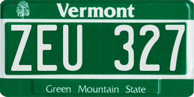 VT license plate ZEU327