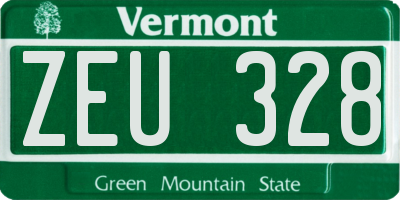VT license plate ZEU328
