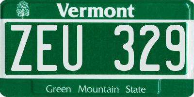 VT license plate ZEU329