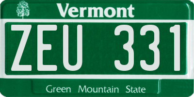 VT license plate ZEU331