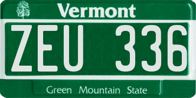 VT license plate ZEU336