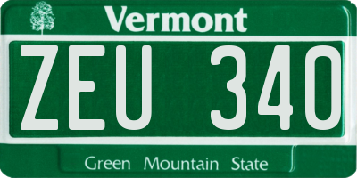 VT license plate ZEU340