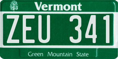 VT license plate ZEU341