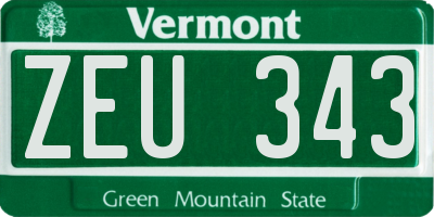 VT license plate ZEU343