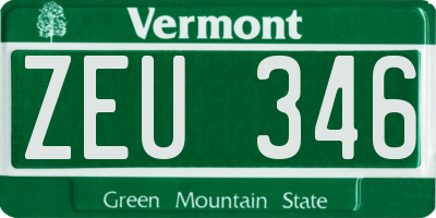 VT license plate ZEU346