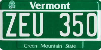 VT license plate ZEU350