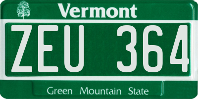 VT license plate ZEU364