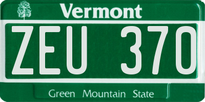 VT license plate ZEU370