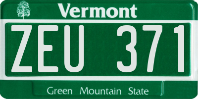 VT license plate ZEU371